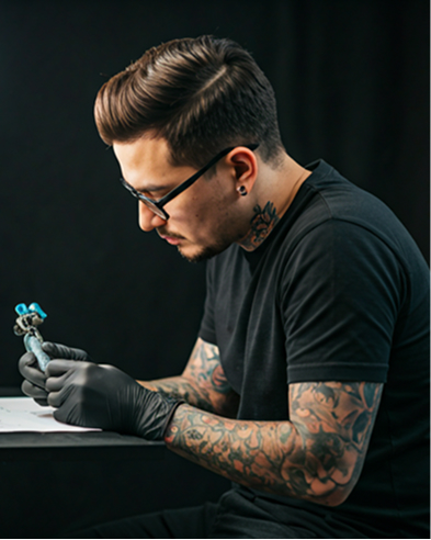 tattoo artist detail shot
